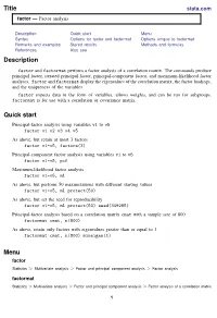 Factor — Factor Analysis
