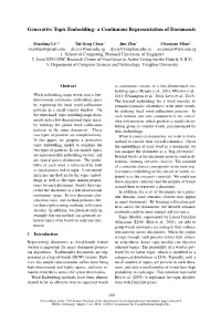 Generative Topic Embedding: a Continuous Representation of Documents