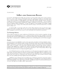 Inbev and Anheuser-Busch