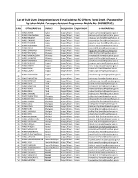 List of Bulk Users Designation Based E-Mail Address RO Officers Foest Deptt