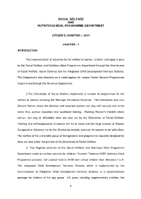 Schemes Implemented in the Social Welfare