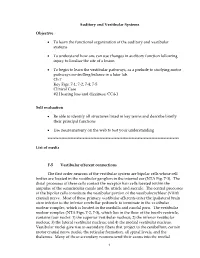 Auditory and Vestibular Systems Objective • to Learn the Functional