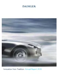 Daimler Annual Report 2010 Innovation from Tradition