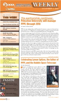 INSIDE... Princeton University Will Manage PPPL Through 2018