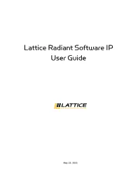 Lattice Radiant Software IP User Guide