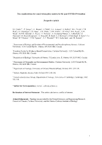 Ten Considerations for Conservation Policy Makers for the Post-COVID-19 Transition