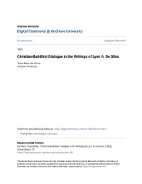 Christian-Buddhist Dialogue in the Writings of Lynn A. De Silva