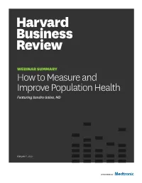 How to Measure and Improve Population Health Webinar Summary