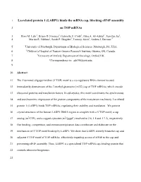 La-Related Protein 1 (LARP1) Binds the Mrna Cap, Blocking Eif4f Assembly