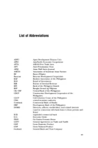 List of Abbreviations