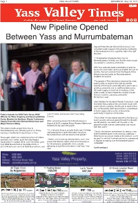 New Pipeline Opened Between Yass and Murrumbateman