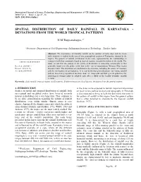 Spatial Distribution of Daily Rainfall in Karnataka - Deviations from the World Tropical Patterns