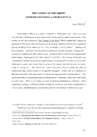 The Taming of the Shrew: Deproblematising a Problem Play
