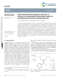 Three-Dimensional Docking of Alcohols to Ketones: an Experimental Benchmark Based on Cite This: Phys