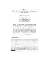 AEGIS: a Fast Authenticated Encryption Algorithm⋆ (Full Version)