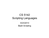 CS 5142 Scripting Languages