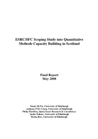ESRC/SFC Scoping Study Into Quantitative Methods Capacity Building in Scotland