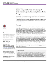 Leishmania Major in Tunisia by Microsatellite Analysis