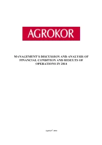 Management's Discussion and Analysis Of