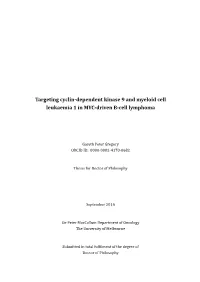 Targeting Cyclin-Dependent Kinase 9 and Myeloid Cell Leukaemia 1 in MYC-Driven B-Cell Lymphoma