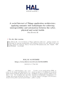 A Social Internet of Things Application Architecture