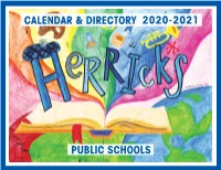 Calendar & Directory 2020-2021 Public Schools