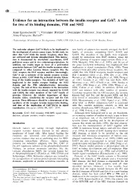 Evidence for an Interaction Between the Insulin Receptor and Grb7. a Role for Two of Its Binding Domains, PIR and SH2
