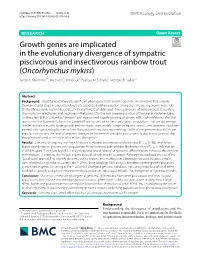 Growth Genes Are Implicated in the Evolutionary Divergence of Sympatric Piscivorous and Insectivorous Rainbow Trout (Oncorhynchus Mykiss) Jared A
