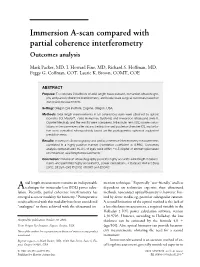 Immersion A-Scan Compared with Partial Coherence Interferometry Outcomes Analysis