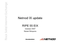 Netnod IX Update