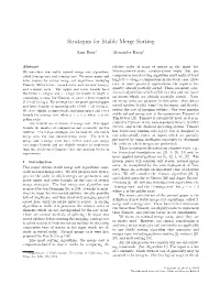 Strategies for Stable Merge Sorting