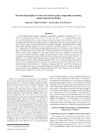 Structural Principles for Minerals and Inorganic Compounds Containing Anion-Centered Tetrahedra