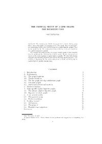 THE CRITICAL GROUP of a LINE GRAPH: the BIPARTITE CASE Contents 1. Introduction 2 2. Preliminaries 2 2.1. the Graph Laplacian 2