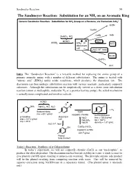 The Sandmeyer Reaction: Substitution for an NH2 on an Aromatic Ring