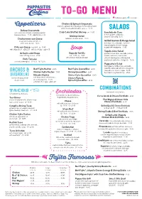 TO-GO MENU Indicates Spicy New Items