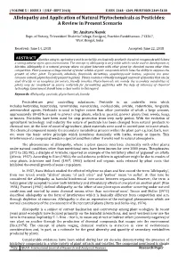 Allelopathy and Application of Natural Phytochemicals As Pesticides: a Review in Present Scenario