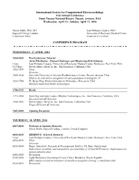 Conference Program Wednesday, 13 April 2016