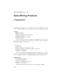 Data Mining Products