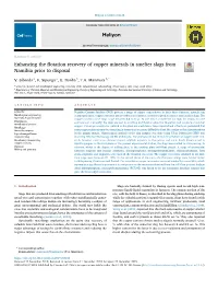 Enhancing the Flotation Recovery of Copper Minerals in Smelter Slags