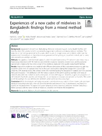 Experiences of a New Cadre of Midwives in Bangladesh: Findings from a Mixed Method Study Rashid U