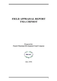 Field Appraisal Report Tma Chiniot