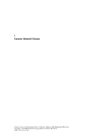 I Ceramic Material Classes