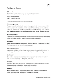 Publishing Glossary