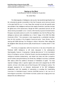 Spying on the West: Soviet-Bulgarian Scientific Intelligence Cooperation Edited by Jordan Baev and Roland Popp