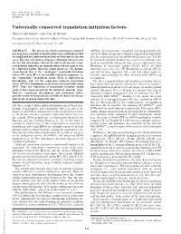Universally Conserved Translation Initiation Factors