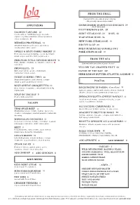 Updated Wine List / Menu