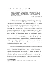 Appendix A: State Minimum Wage Laws, 1950-2007