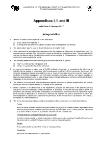 CITES Appendices I, II and III Valid from 10 March 2016