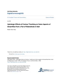 Hydrologic Effects of Contour Trenching on Some Aspects of Streamflow from a Pair of Watersheds in Utah