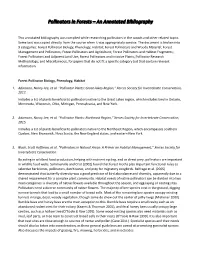 Pollinators in Forests – an Annotated Bibliography